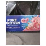Pure Protein Strawberry Protein Shake, 30g Complete Protein, Ready to Drink and Keto-Friendly, Vitamins A, C, D, and E plus Zinc to Support Immune Health, 11oz Bottles, 12 Pack (EXP JAN.24.26)