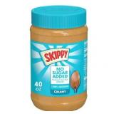 SKIPPY No Sugar Added Creamy peanut butter spread  Shelf-Stable  40 oz Plastic Jar