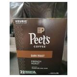 Peet s Coffee French Roast Premium Dark Roast Single Serve Coffee Pods  22 Count