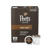 Peet s Coffee French Roast Premium Dark Roast Single Serve Coffee Pods  22 Count