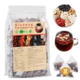 Kidney Tea 30 Bags Ginseng Five Treasure Tea Formula Traditional Chinese Herbal Kidney Cleanse Detox Repair for Women & Men