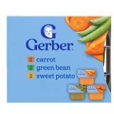 Gerber Non-GMO Baby Food Stage 1 My 1st Veggies Starter Kit Puree Tubs 2oz/6pk