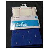 2pk Microfiber Body Pillow Cover Blue Dot/Grid - Room Essentials