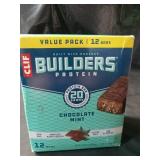 Clif Builders - Protein Bars - Chocolate Mint - 20G Protein - Gluten Free (2.4 Ounce  12 Count)