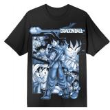 Dragon Ball Oversize Goku Blue Poster Art Crew Neck Short Sleeve Men