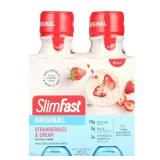 Slimfast Original Strawberries & Cream Meal Replacement Shakes, 4 Ct, 11 fl oz