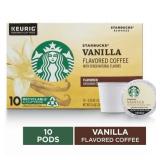 Starbucks Vanilla Flavored Coffee K-Cup Pods | Blonde Roast | Coffee Pods for Keurig Brewers | 1 Box (10 Pods)