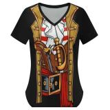 Eymitory Womens Pirate Costume Funny Pirates T-Shirt Cruise Shirts Accessories Halloween T Shirts A-Black Large