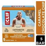 CLIF BAR Caffeinated Caramel Chocolate Chip Flavor Energy Bars  Plant Based Protein Bars  5ct