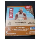CLIF BAR Caffeinated Caramel Chocolate Chip Flavor Energy Bars  Plant Based Protein Bars  5ct