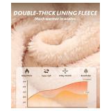 CAMPSNAIL Fleece Lined Leggings Women - Thick Soft High Waisted Black Tummy Control Thermal Warm Velvet Pants for Cold Winter Large