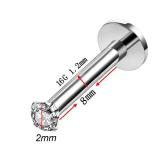 HQLA 16G Clear CZ Labret Monroe Lip Ring Tragus Nail Helix Earring Stud Piercing Jewelry Surgical Stainless Steel 2mm 3mm CZ 8mm Bar 4-8 Pcs (2 Pairs Yellow Gold - Bar 8mm; CZ:2-3mm)