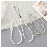 Staqlo Beads Phone Charm, Elegant Beaded CellPhone Strap, Cute Mobile Wrist Chain, Camera Strap Wristlet, Bag Car Key Lanyard Decoration for Women hdcy-2