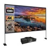 onn. 120" Portable Indoor/Outdoor 16:9 Projection Screen with Stand