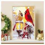 ZENDIYO Christmas Cardinal Paint by Numbers Kits for Adults Beginner on Canvas with Wooden Framed, Easy Adult Paint by Number Kits, DIY Acrylic Color Painting by Number for Home Decor Gift 8x12 Inch
