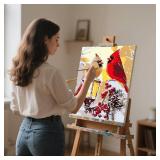 ZENDIYO Christmas Cardinal Paint by Numbers Kits for Adults Beginner on Canvas with Wooden Framed, Easy Adult Paint by Number Kits, DIY Acrylic Color Painting by Number for Home Decor Gift 8x12 Inch