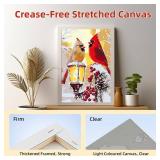 ZENDIYO Christmas Cardinal Paint by Numbers Kits for Adults Beginner on Canvas with Wooden Framed, Easy Adult Paint by Number Kits, DIY Acrylic Color Painting by Number for Home Decor Gift 8x12 Inch