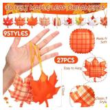 51 Pcs Fall Ornaments for Tree Thanksgiving 3D Pumpkin Felt Maple Leaf Hanging Ornaments Fall Tree Decoration for Home Farmhouse Harvest Autumn Decoration