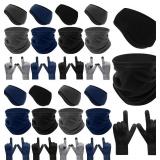 Eurzom 36 Pcs Winter Ear Warmer Headband Warmer Fleece Neck Gaiter Touch Screen Knit Gloves Set Earmuffs Face Mask Scarf Full Finger Gloves for Men Women Cold Weather Ski Running Cycling