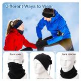 Eurzom 36 Pcs Winter Ear Warmer Headband Warmer Fleece Neck Gaiter Touch Screen Knit Gloves Set Earmuffs Face Mask Scarf Full Finger Gloves for Men Women Cold Weather Ski Running Cycling