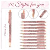 36 Set Inspirational Pens for Women Bulk - Rose Gold Glitter Ballpoint Pens with Quotes for Coworker Appreciation Gifts - Nurse Teacher Staff Christmas Desk Accessories Office Supplies (Confidence)