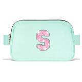 Fanny Pack Belt Bag Crossbody Bags with Initials Letter Patch Trendy Stuff for Teens Cute Stuff Birthday Gifts for Teenager Girls | Light Green,Initial S