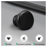 15 Pack Modern Cabinet Knobs - 32mm (1.26") Diameter, 22mm (0.87") Height, Plastic Black Dresser Pulls with 25mm (0.98") Screw - Easy Install Drawer Pull for Kitchen, Bathroom & Wardrobe