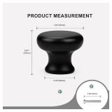 15 Pack Modern Cabinet Knobs - 32mm (1.26") Diameter, 22mm (0.87") Height, Plastic Black Dresser Pulls with 25mm (0.98") Screw - Easy Install Drawer Pull for Kitchen, Bathroom & Wardrobe