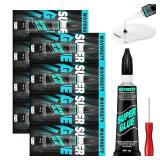 Super Glue, All-Purpose Superglue Strong Adhesive Clear Glue for Wood,Rubber,Leather, Hard Plastic, Metal, Shoe, Repair Super Glue with Hole Opener 8PCS