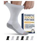 Pembrook Diabetic Socks for Men - 6 Pairs Crew Diabetic Neuropathy Socks for Men | Non Binding