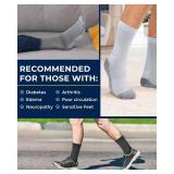 Pembrook Diabetic Socks for Men - 6 Pairs Crew Diabetic Neuropathy Socks for Men | Non Binding