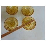 Amber Bowls - 1 Large and 4 Cereal Size