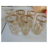 Frosted Glassware - Gold Toned