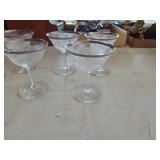 Silver Rimmed Stemmed Glasses