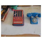 Adding Machine and Toy Telephone - Metal