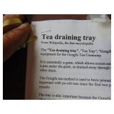 Tea Draining Tray - - See Pictures