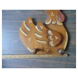 Wooden Chicken Themed Decor