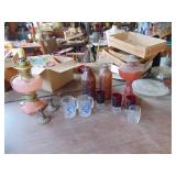 Selection of Decor - 2 oil lamp bases - one  electrified and broken