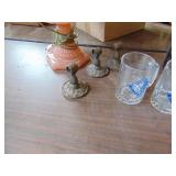 Selection of Decor - 2 oil lamp bases - one  electrified and broken