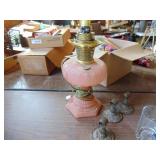 Selection of Decor - 2 oil lamp bases - one  electrified and broken
