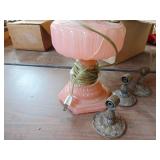 Selection of Decor - 2 oil lamp bases - one  electrified and broken
