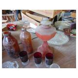 Selection of Decor - 2 oil lamp bases - one  electrified and broken