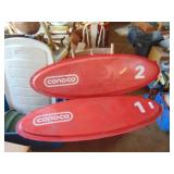 Pair of Conoco Plastic Pump Signs
