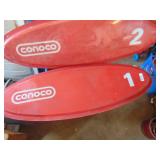 Pair of Conoco Plastic Pump Signs