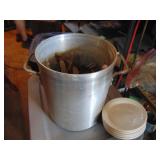 Aluminum Steam Pot with Lid and Contents