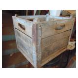 Wooden Milk Crate with Bottles