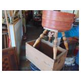 Wooden Crate with Wooden Basket