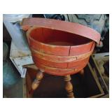 Wooden Crate with Wooden Basket