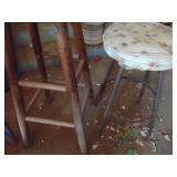 Metal and Wooden Stools