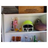 Contents of Shelf - Softball Helmet